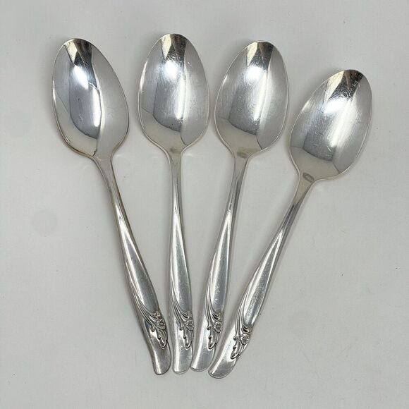 International Rogers EXQUISITE Silverplate 1957 Teaspoons 6 1/8” Set Of 4 - Picture 1 of 6